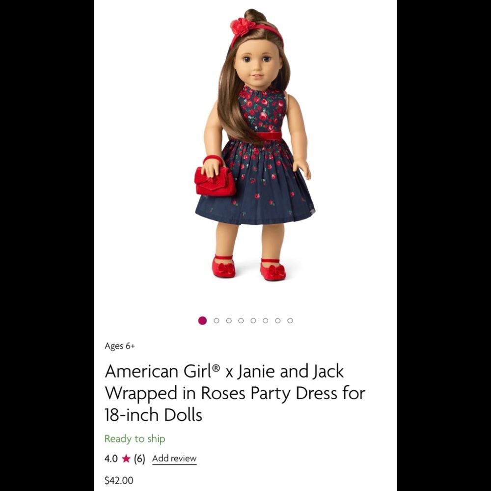 American girl doll holiday dress w/accessories. Matches Kids Janie & Jack dress